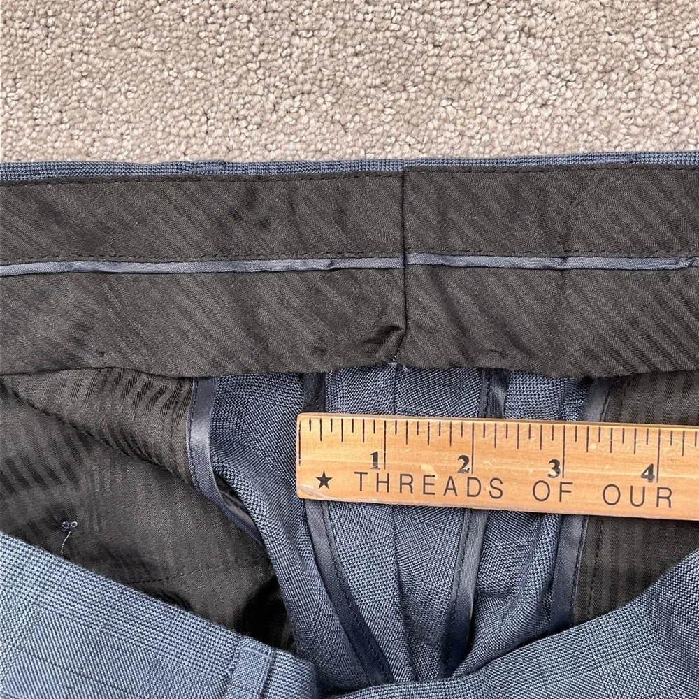 Alberto Cardinali Suit Mens 42S 36W 27L Blue Gray Plaid‎ Slim Fit  Lightweight